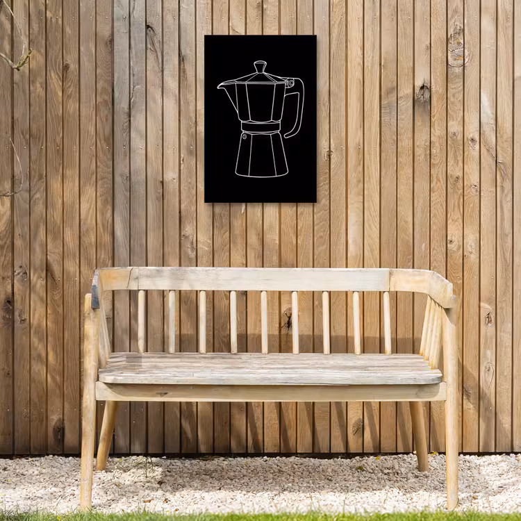 Buiten canvas - Mokkapot - Zwart - Wit - Lijntekening — 3