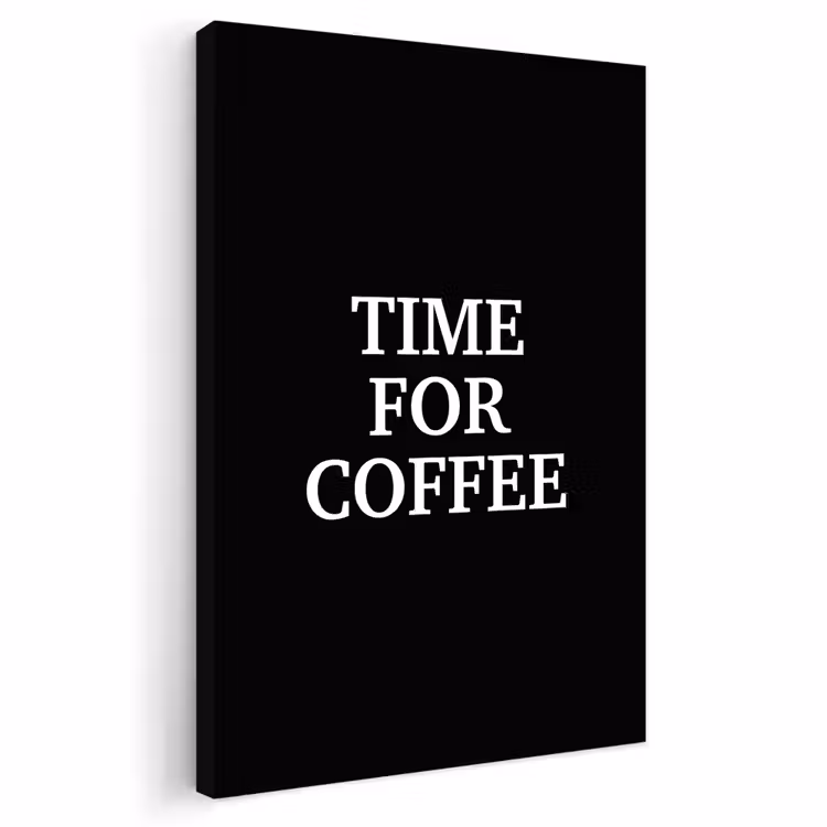 Buiten canvas - Quotes - Letters - Koffie - Zwart — 1