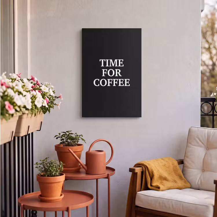 Buiten canvas - Quotes - Letters - Koffie - Zwart — 4