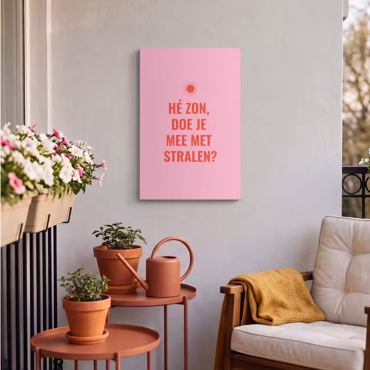 Buiten canvas - Roze - Zon - Quote — 4
