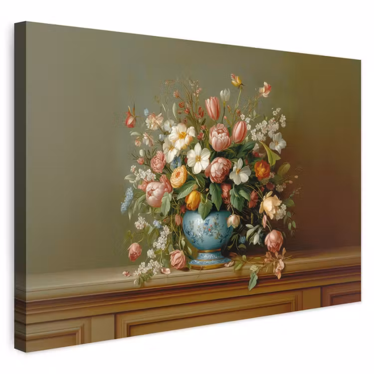Buiten canvas - Vaas - Pastel - Kleuren - Bloemen — 1