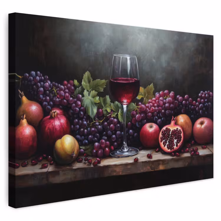 Buiten canvas - Wijn - Fruit - Stilleven — 1