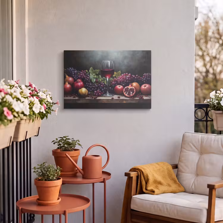 Buiten canvas - Wijn - Fruit - Stilleven — 4