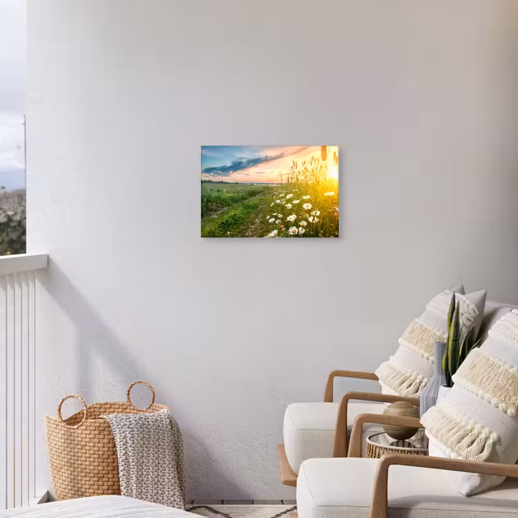 Buiten canvas - Wilde bloemen in de ochtendzon — 4