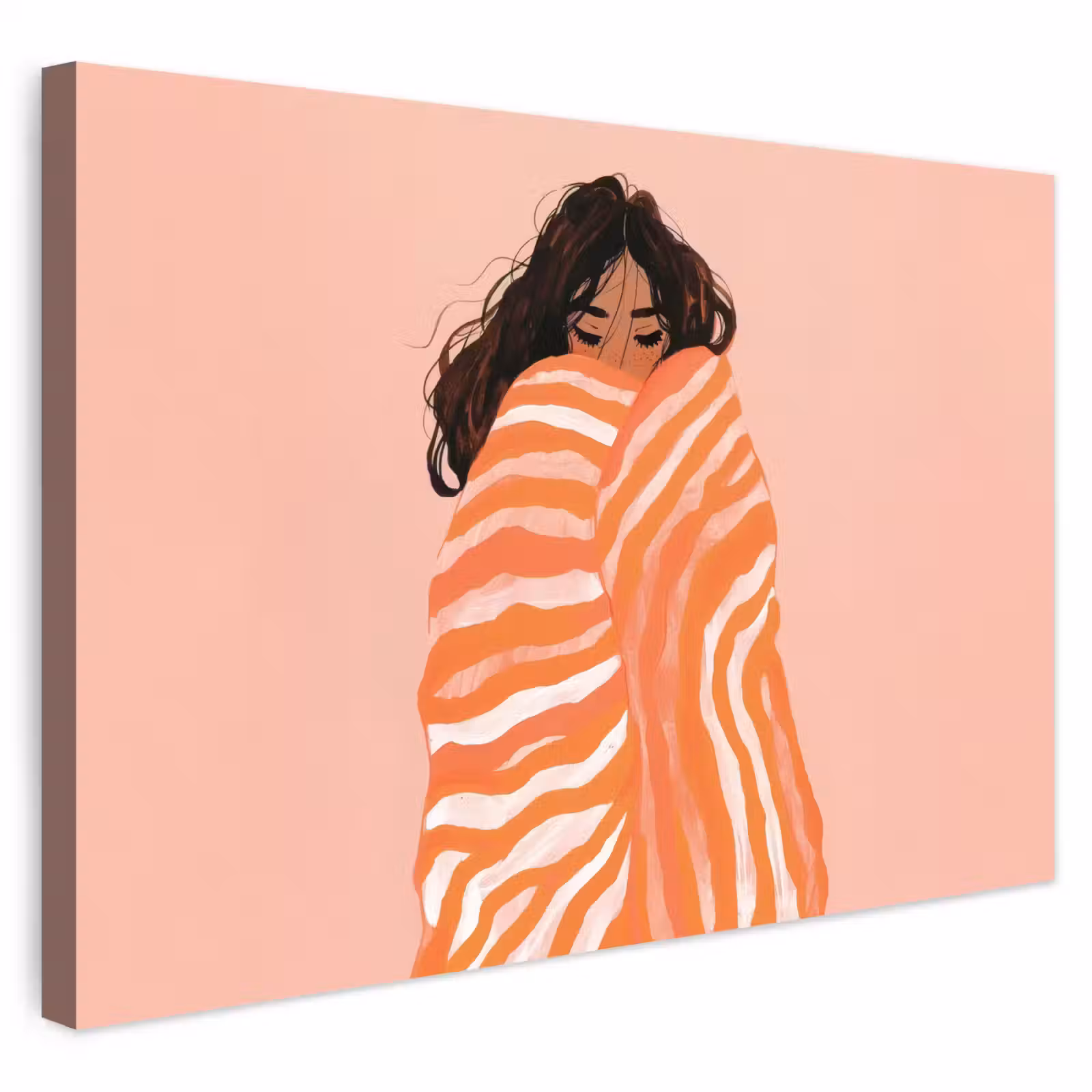 Buiten canvas - Meisje - Deken - Gestreept - Oranje — 1