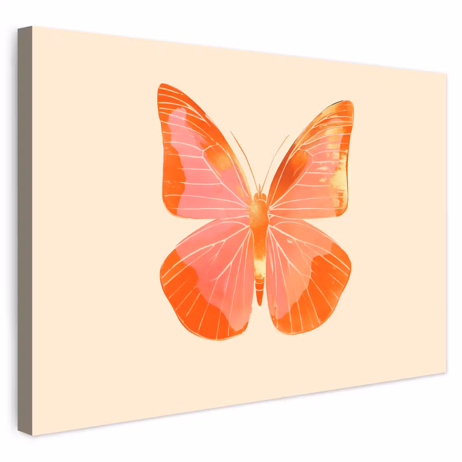 Buiten canvas - Vlinder - Minimalistisch - Roze — 1