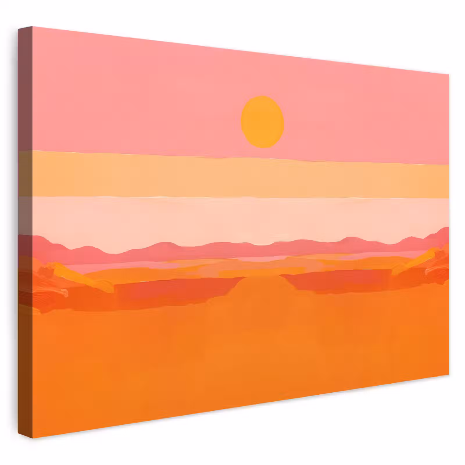 Buiten canvas - Zon - Abstract - Landschap - Oranje — 1