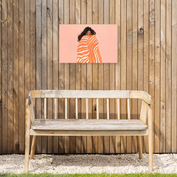 Buiten canvas - Meisje - Deken - Gestreept - Oranje — 3