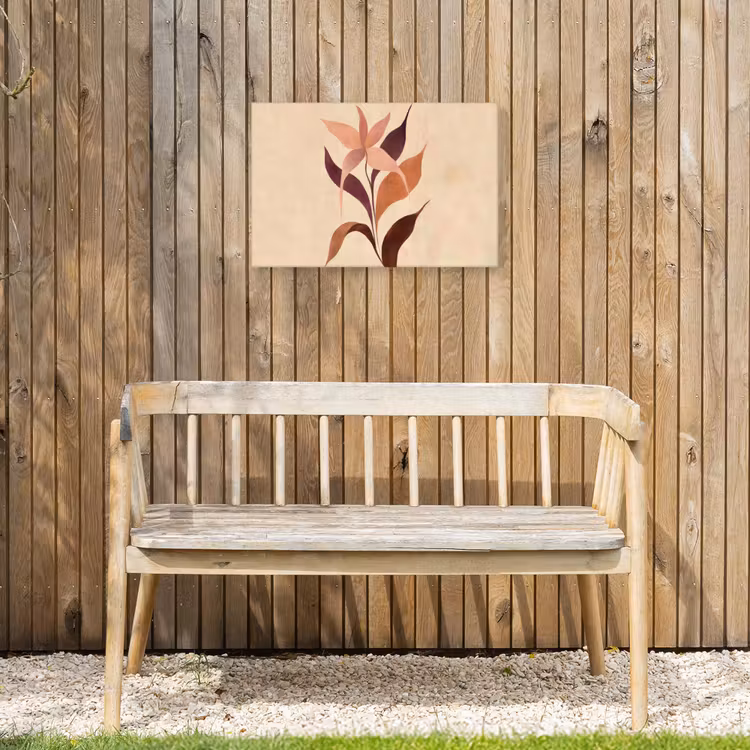 Buiten canvas - Minimalistisch - Bloem - Bladeren - Beige — 3