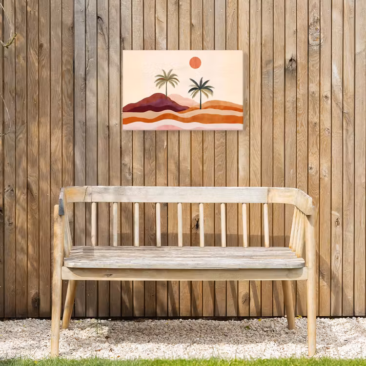 Buiten canvas - Palmbomen - Abstract - Zon - Heuvels — 3