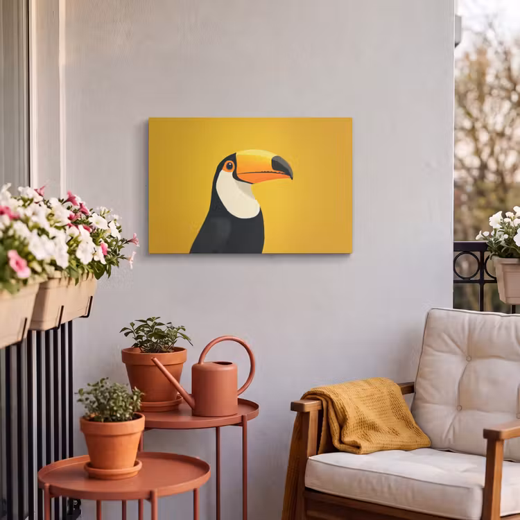 Buiten canvas - Toekan - Minimalistisch - Snavel - Oranje — 3