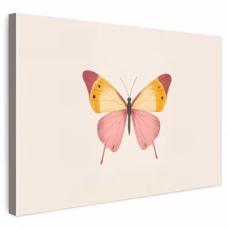 Buiten canvas - Vlinder - Illustratie - Roze — 1
