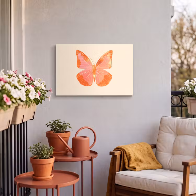 Buiten canvas - Vlinder - Minimalistisch - Roze — 4