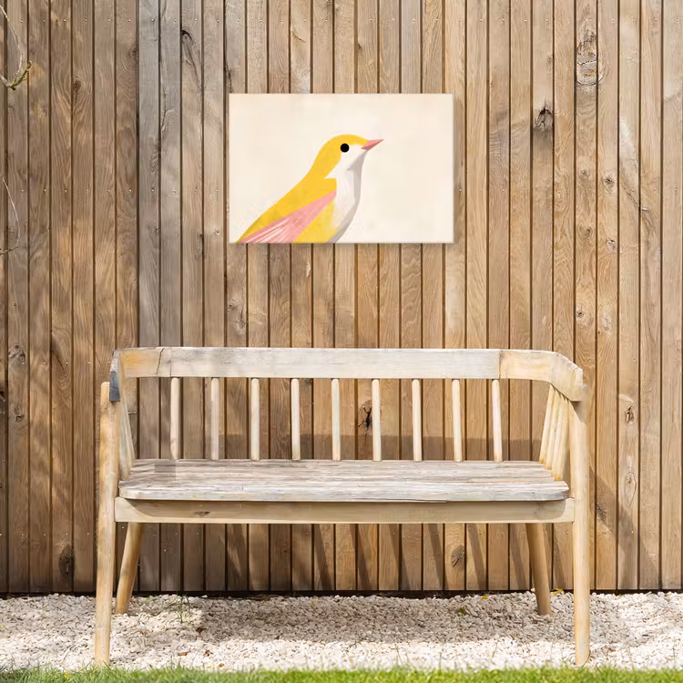 Buiten canvas - Vogel - Minimalistisch - Geel — 3