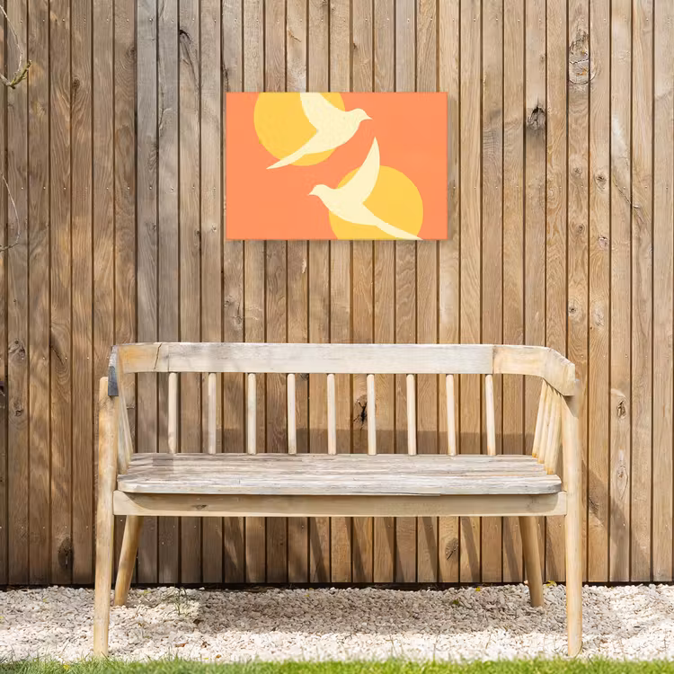 Buiten canvas - Vogels - Cirkels - Geel — 3