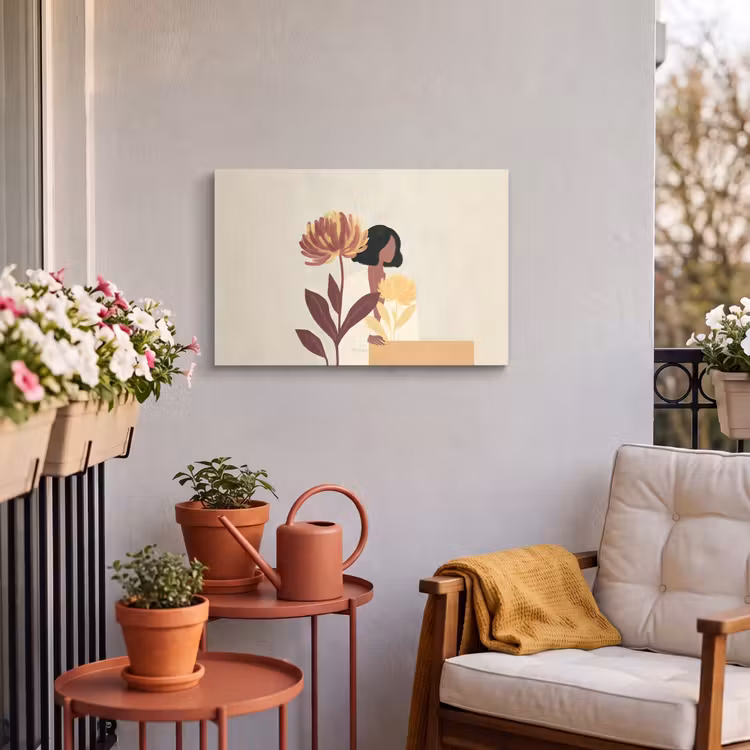 Buiten canvas - Vrouw - Minimalistisch - Bloem — 4