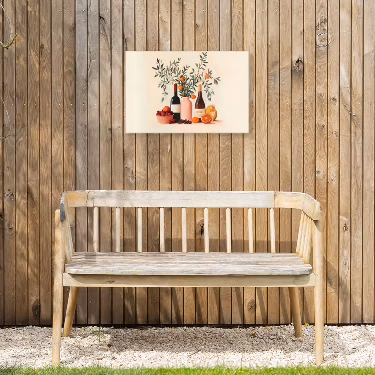 Buiten canvas - Wijnflessen - Takken - Sinaasappels — 3