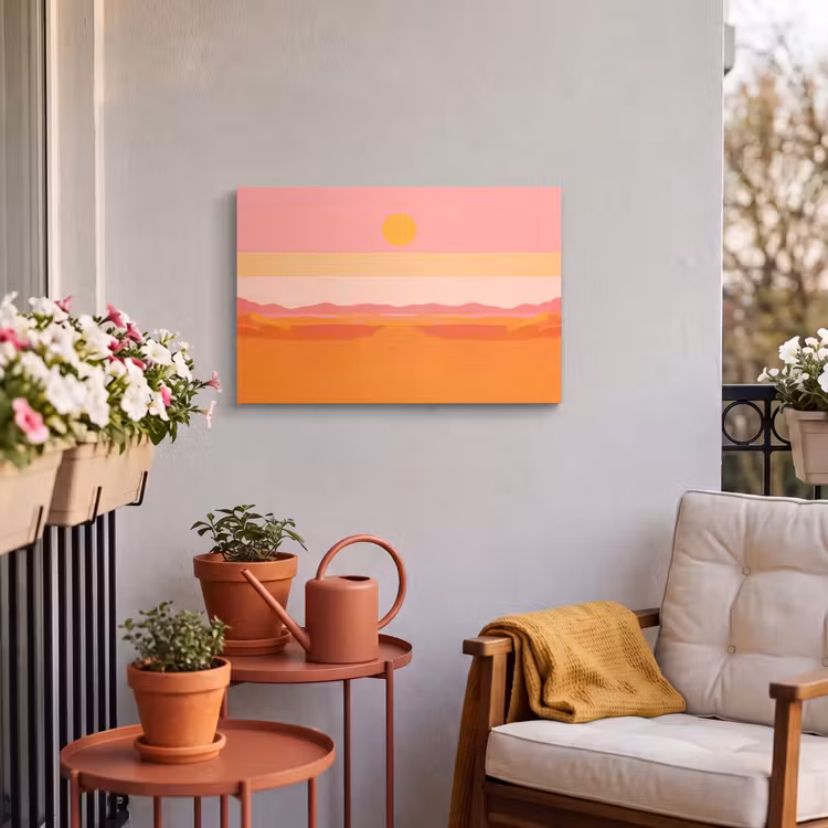 Buiten canvas - Zon - Abstract - Landschap - Oranje — 4