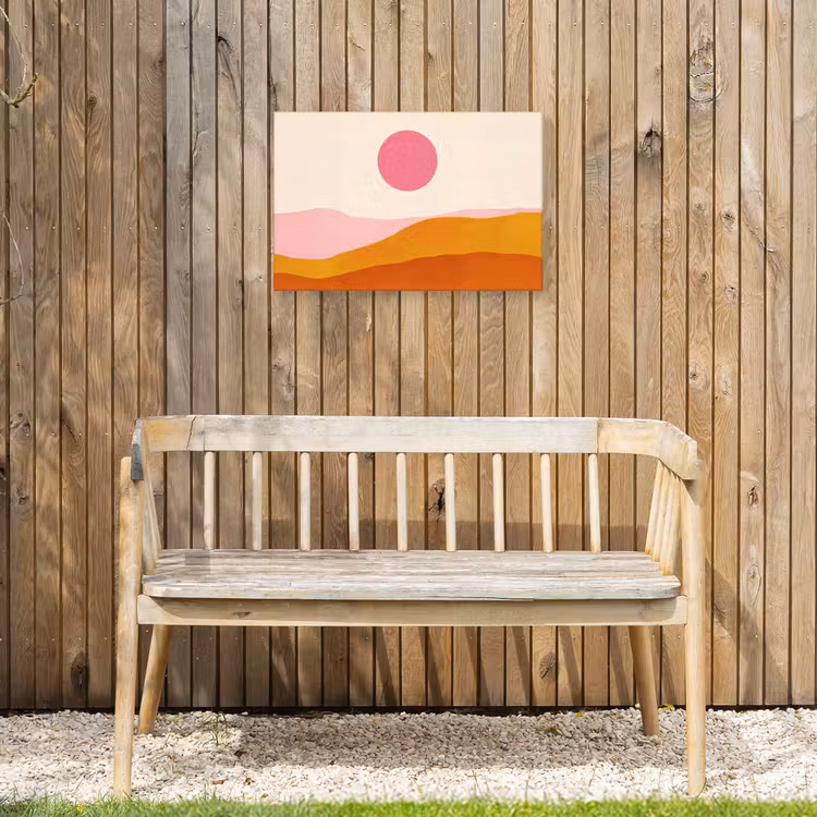 Buiten canvas - Zon - Heuvels - Abstract - Roze — 3