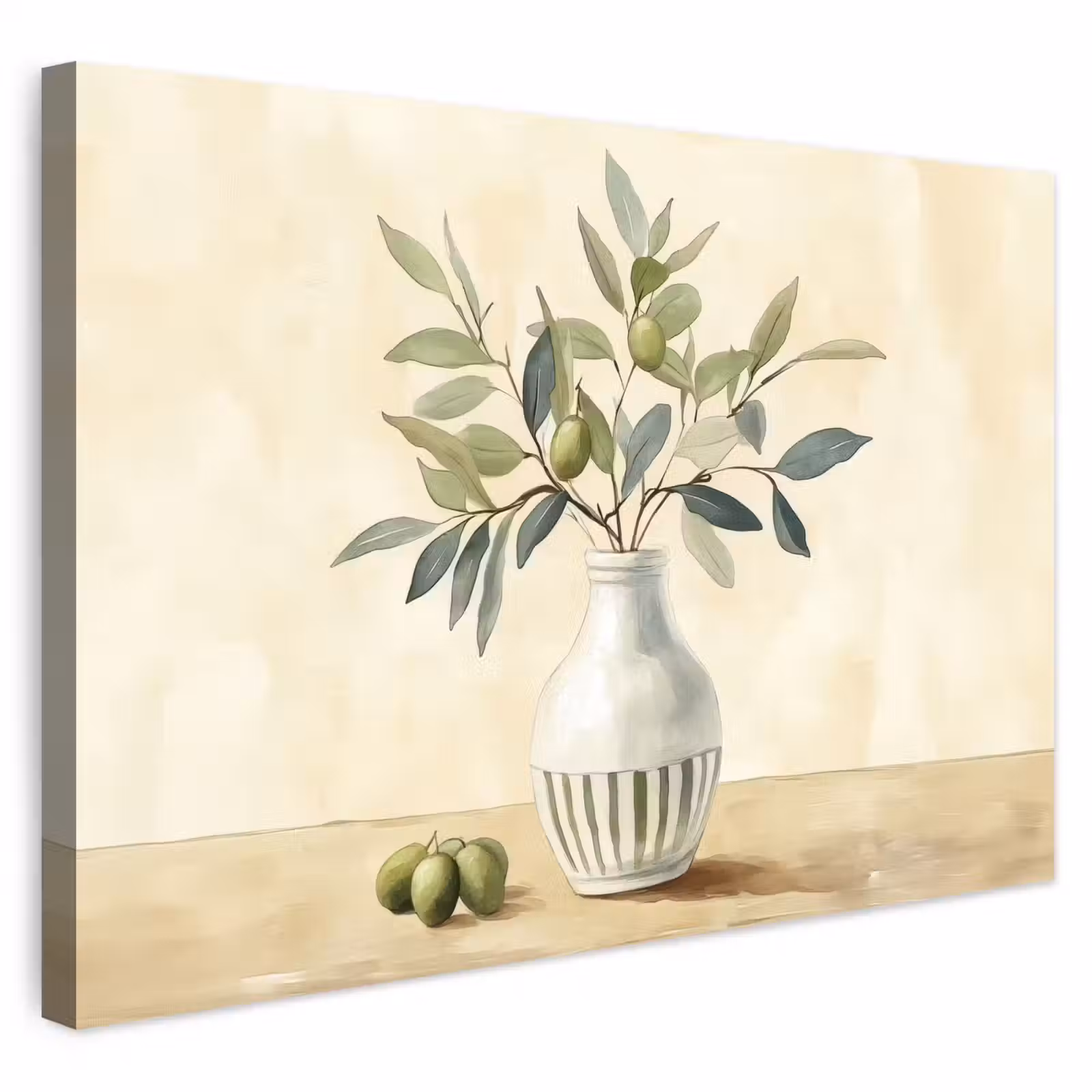 Buiten canvas - Vaas - Keramiek - Olijftakken — 1
