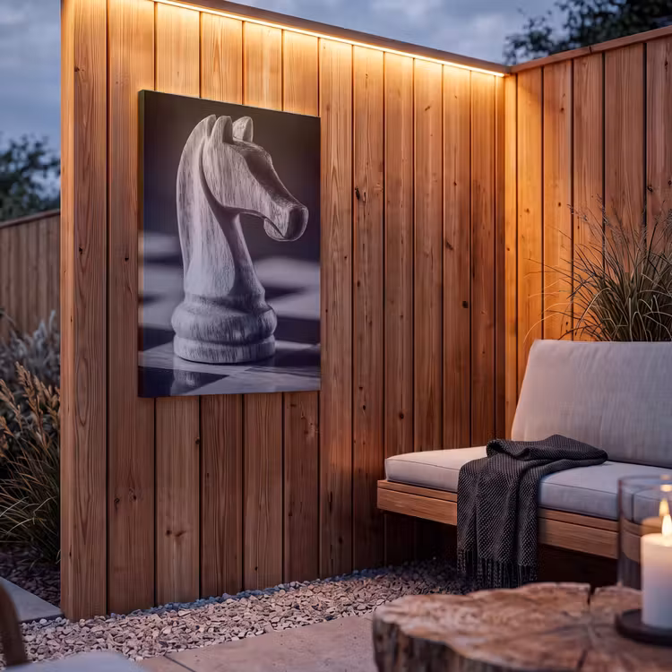 Buiten canvas - Paard - Hout - Schaalbord - Zwart — 4