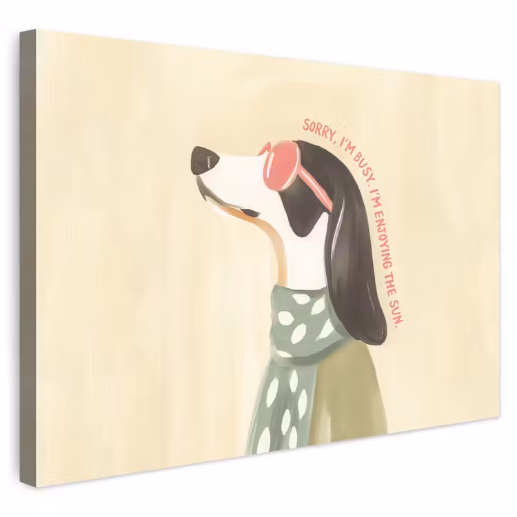 Buiten canvas - Quote - Hond - Zonnebril — 1