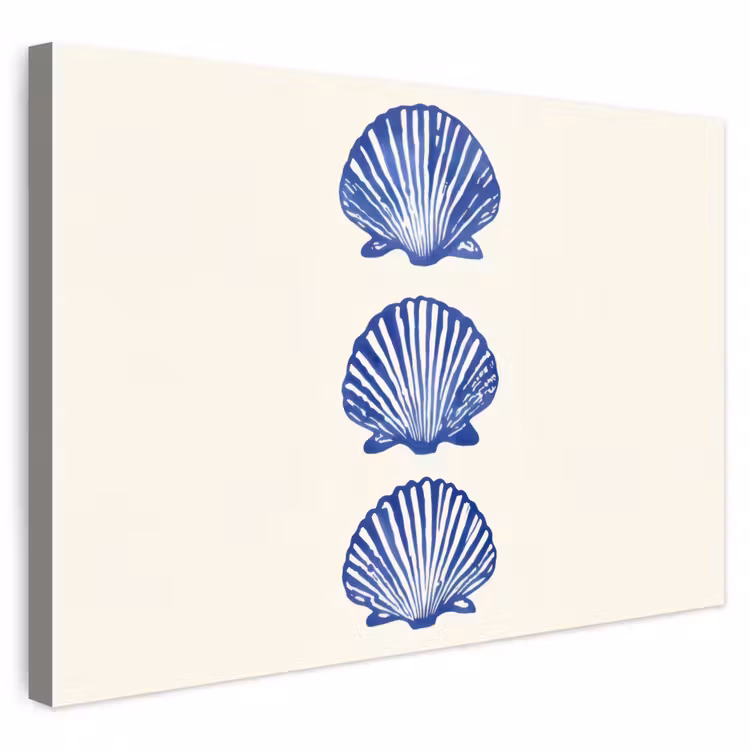 Buiten canvas - Schelpen - Blauw - Patroon — 1