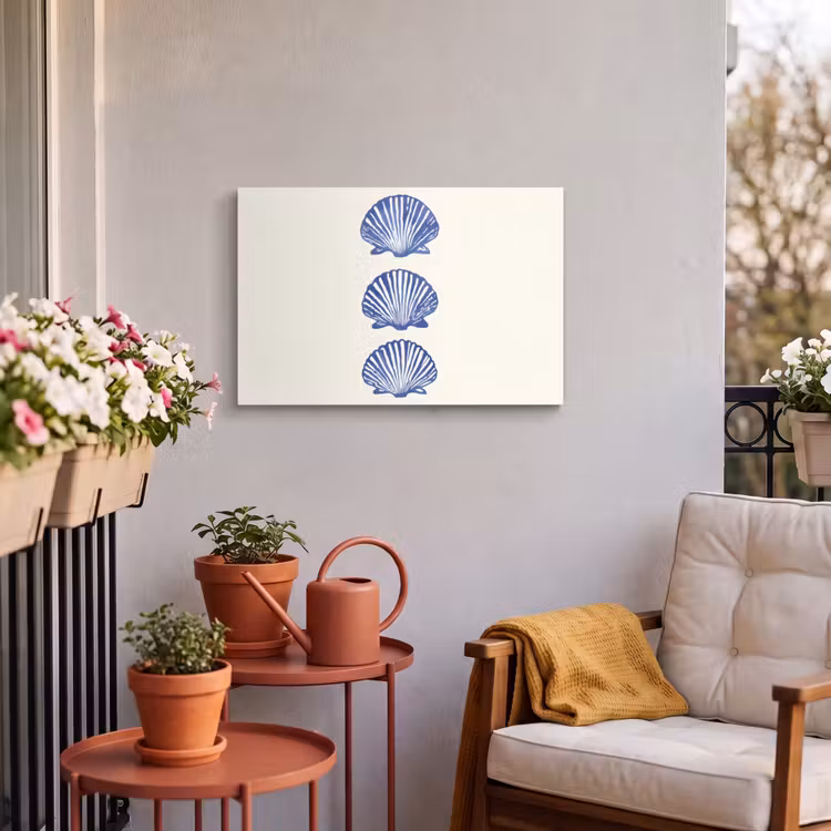 Buiten canvas - Schelpen - Blauw - Patroon — 4