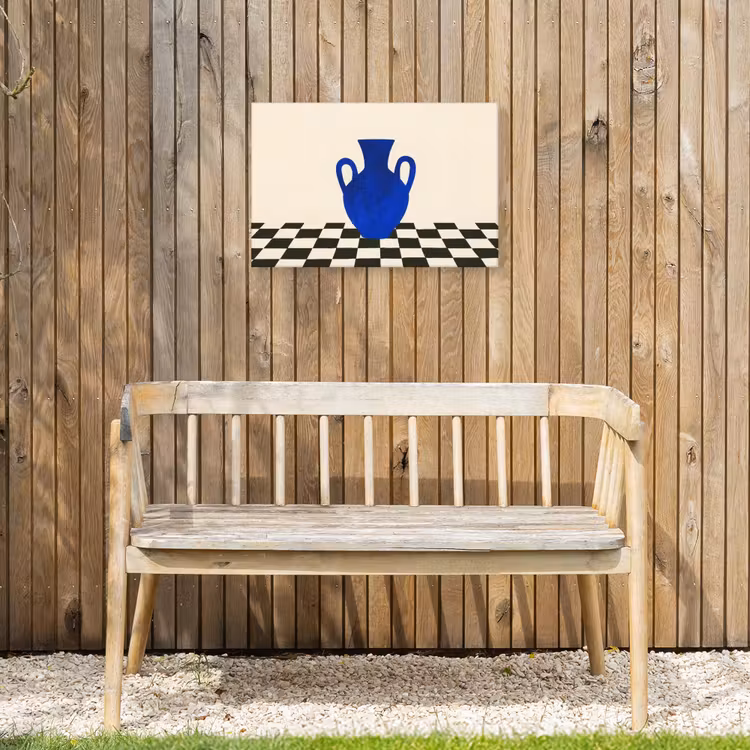 Buiten canvas - Vaas - Blauw - Geblokt - Modern — 3