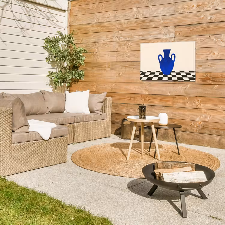 Buiten canvas - Vaas - Blauw - Geblokt - Modern — 5