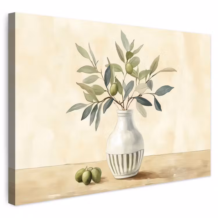 Buiten canvas - Vaas - Keramiek - Olijftakken — 1
