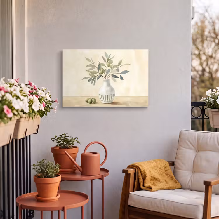 Buiten canvas - Vaas - Keramiek - Olijftakken — 4