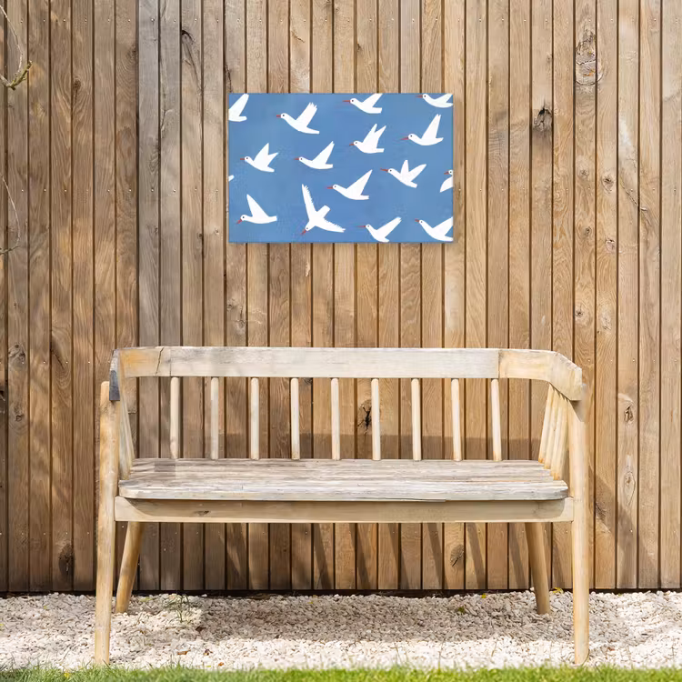 Buiten canvas - Vogels - Wit - Patroon — 3