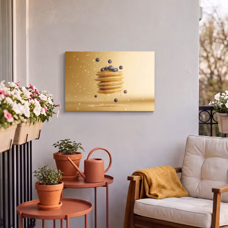 Buiten canvas - Pannenkoeken - Eten - Honing - Geel — 4