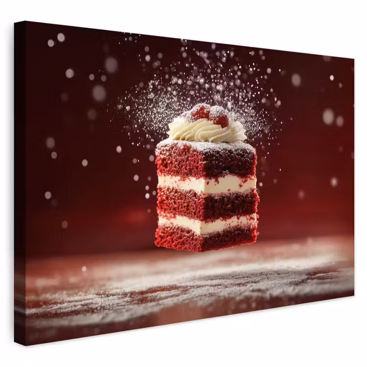 Buiten canvas - Rode - Velvet - Taart - Eten — 1