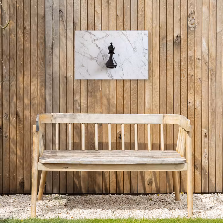 Buiten canvas - Schaakstuk - Loper - Zwart - Marmer — 3
