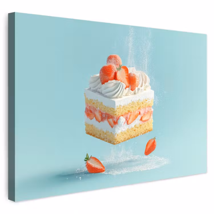 Buiten canvas - Slagroom - Taart - Blauw - Eten — 1