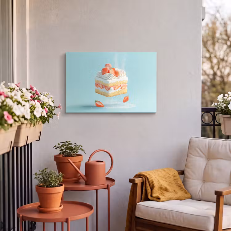 Buiten canvas - Slagroom - Taart - Blauw - Eten — 3