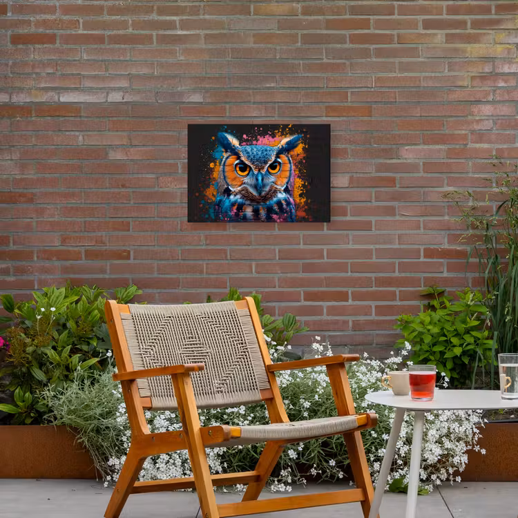 Buiten canvas - Uil met Intense Blik — 2