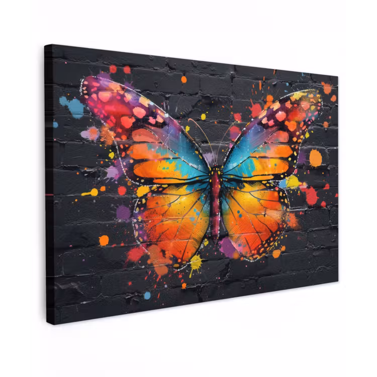 Buiten canvas - Vlinder van Kleuren — 1