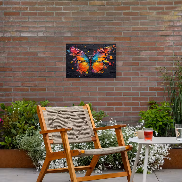 Buiten canvas - Vlinder van Kleuren — 2