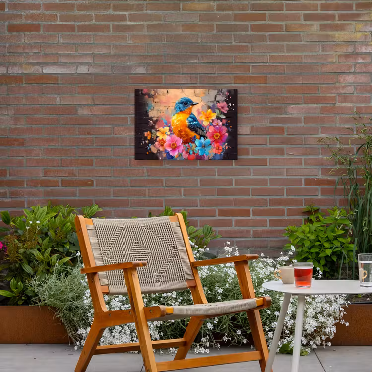 Buiten canvas - Vogel in Bloemenpracht — 2