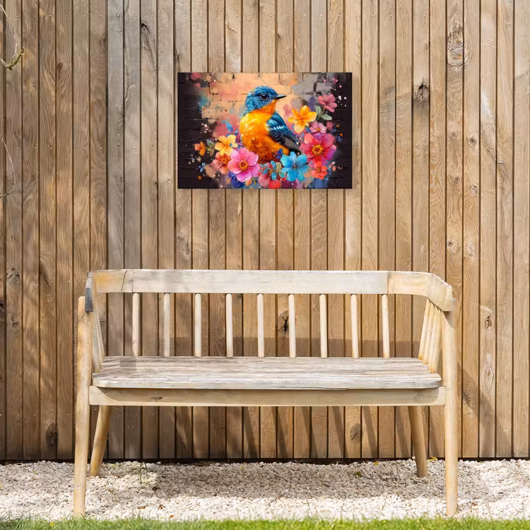 Buiten canvas - Vogel in Bloemenpracht — 3