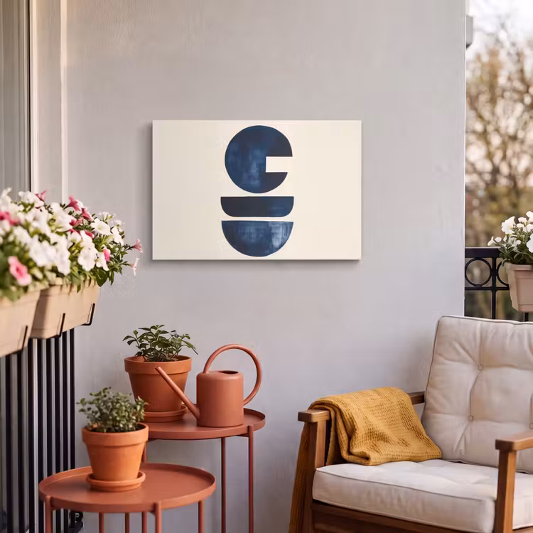 Buiten canvas - Vormen - Blauw - Abstract — 4