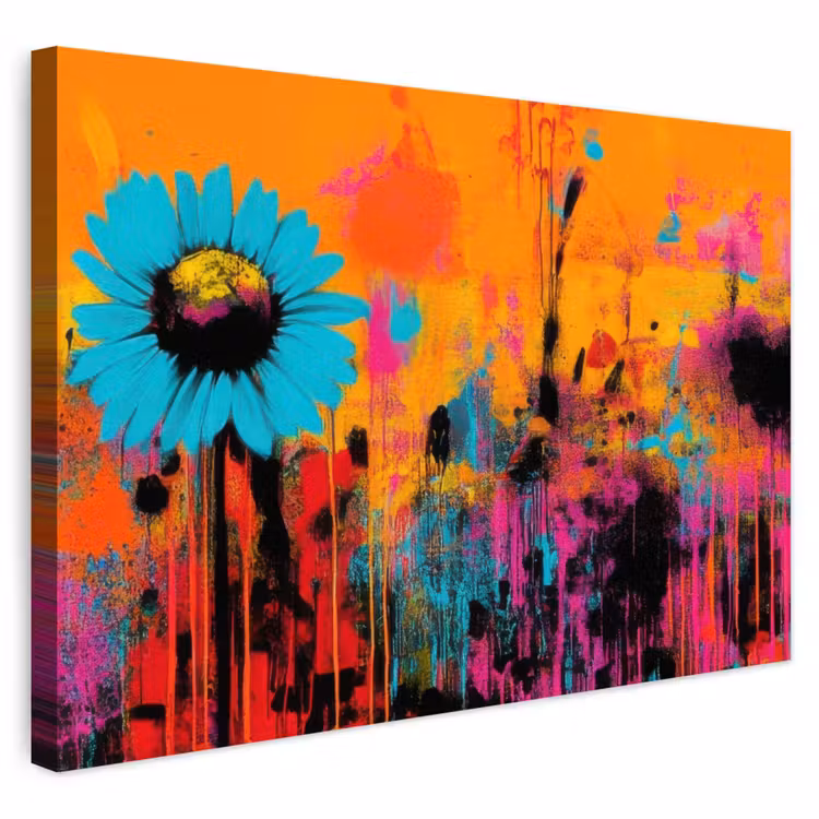 Buiten canvas - Zonnebloemen - Abstract - Oranje — 1