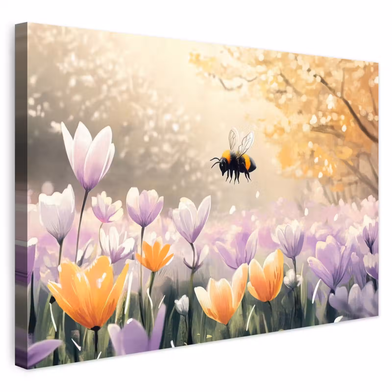 Buiten canvas - Viooltjes - bij - Zonlicht — 1