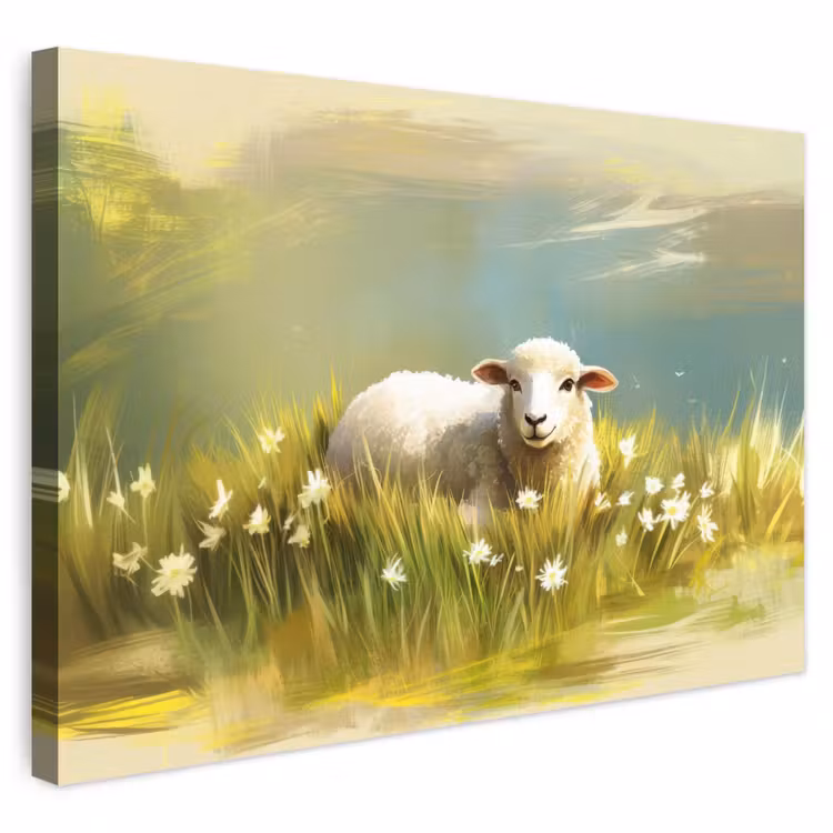 Buiten canvas - Schaap - Weide - Groen — 1