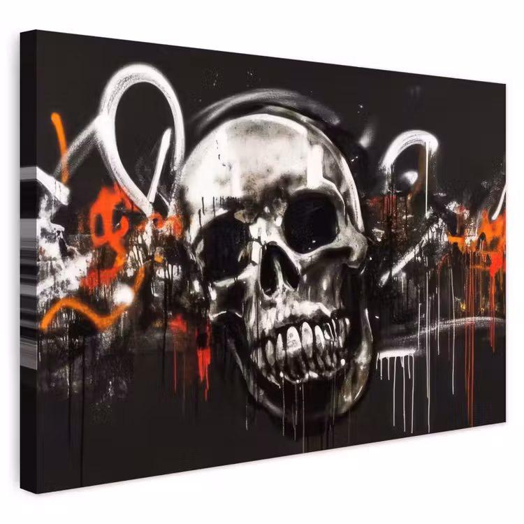 Buiten canvas - Schedels - Kunst - Donker - Rood — 1
