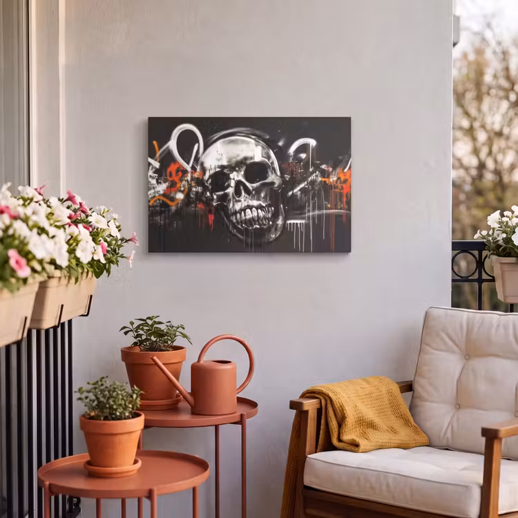 Buiten canvas - Schedels - Kunst - Donker - Rood — 3