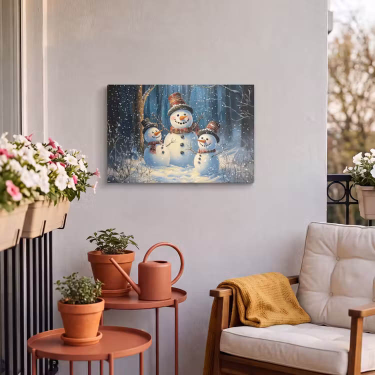 Buiten canvas - Sneeuwpop - Sneeuw - Winter - Bos — 4